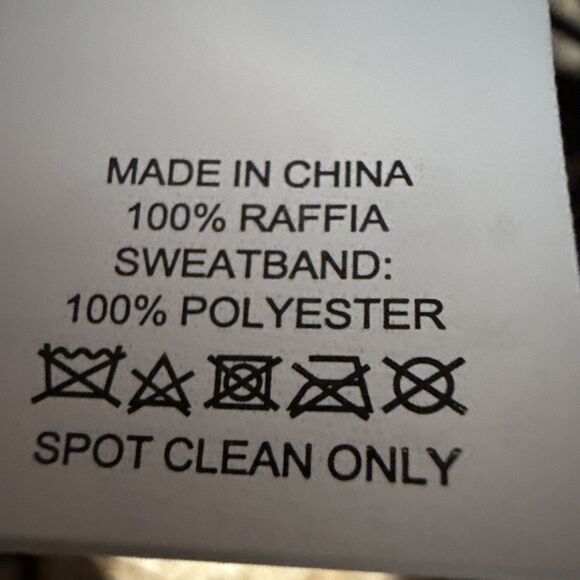 Kate Spade Raffia Daisy Flower Bucket Hat Sunhat Black/ Natural One Size - Picture 4 of 8